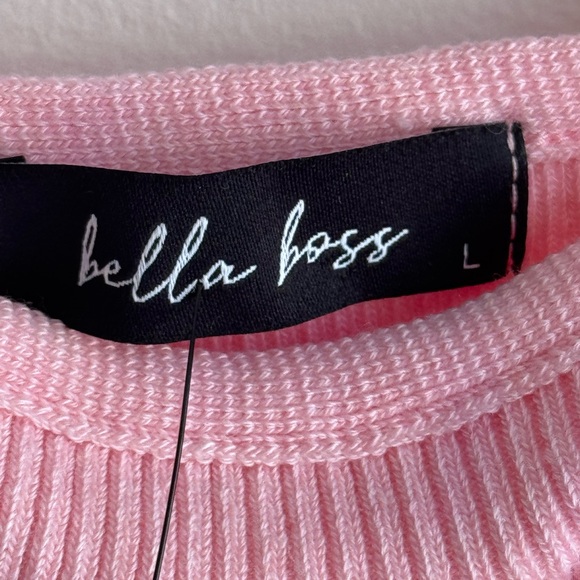 Chic Pink Ribbed Mini Dress - Picture 3 of 4